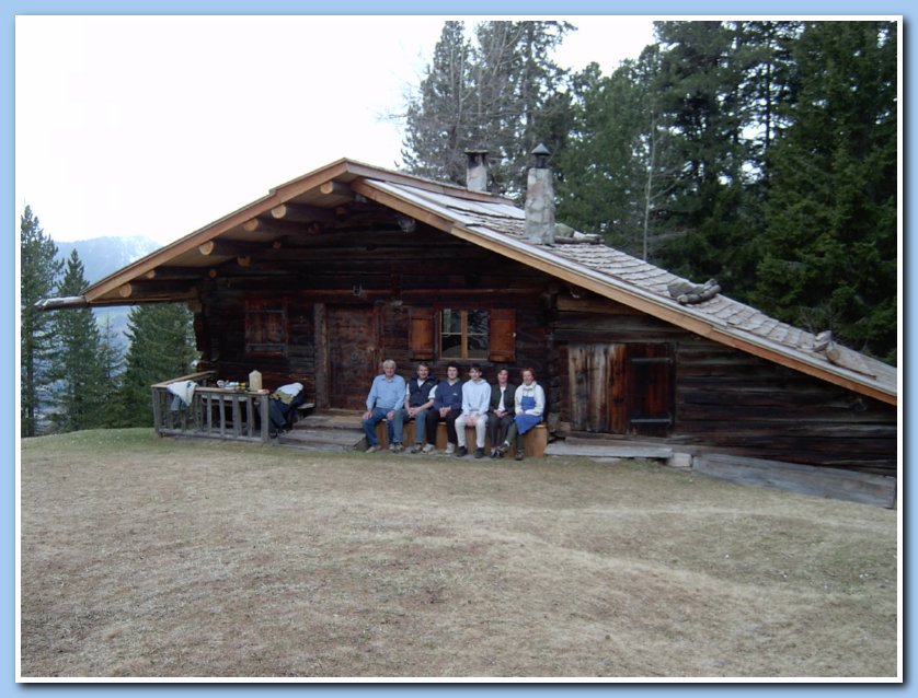 cabin with family